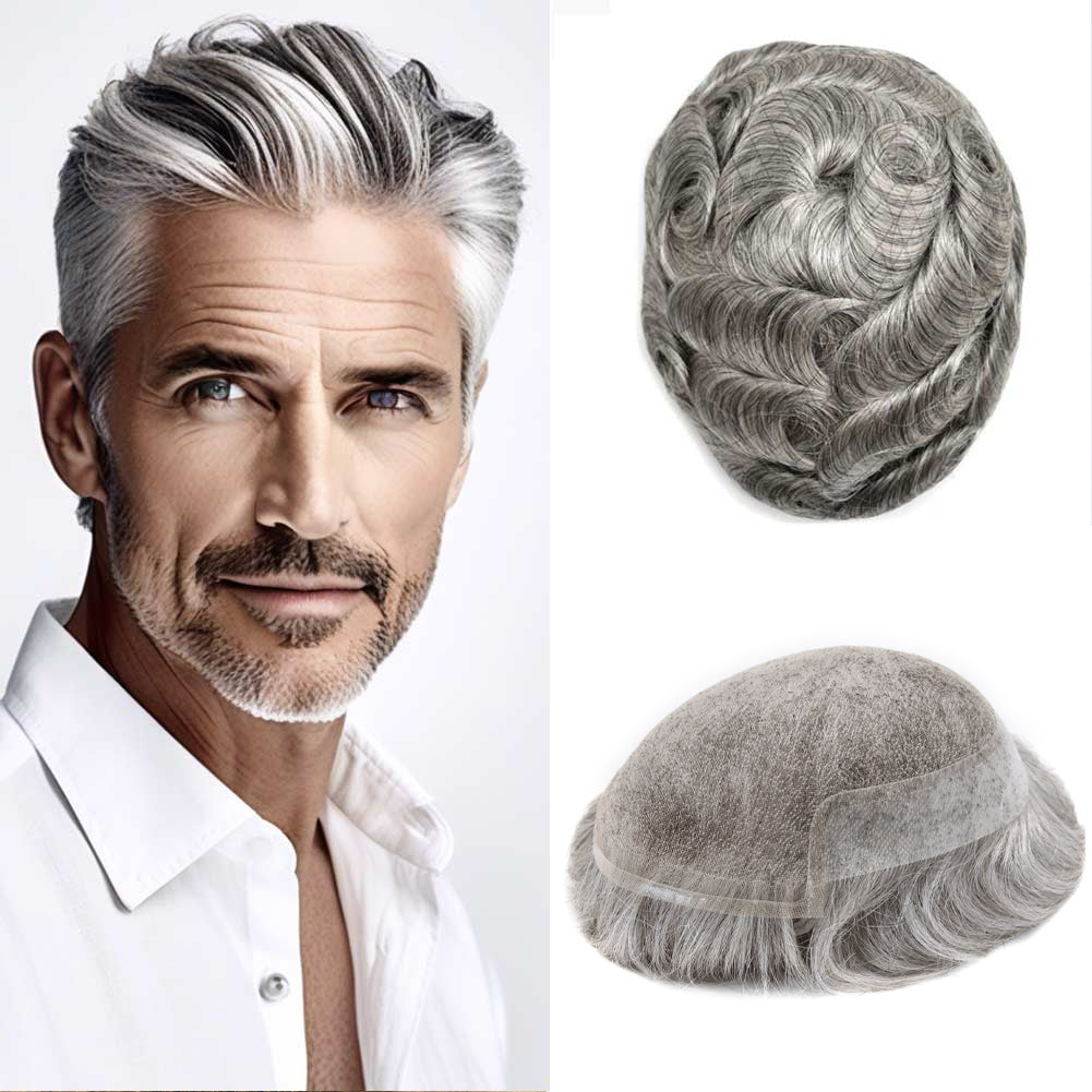 grey hair system for men hair loss