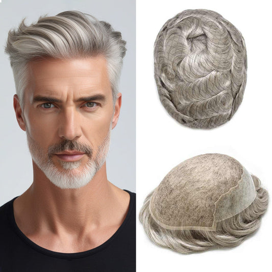 grey hair toupee for men