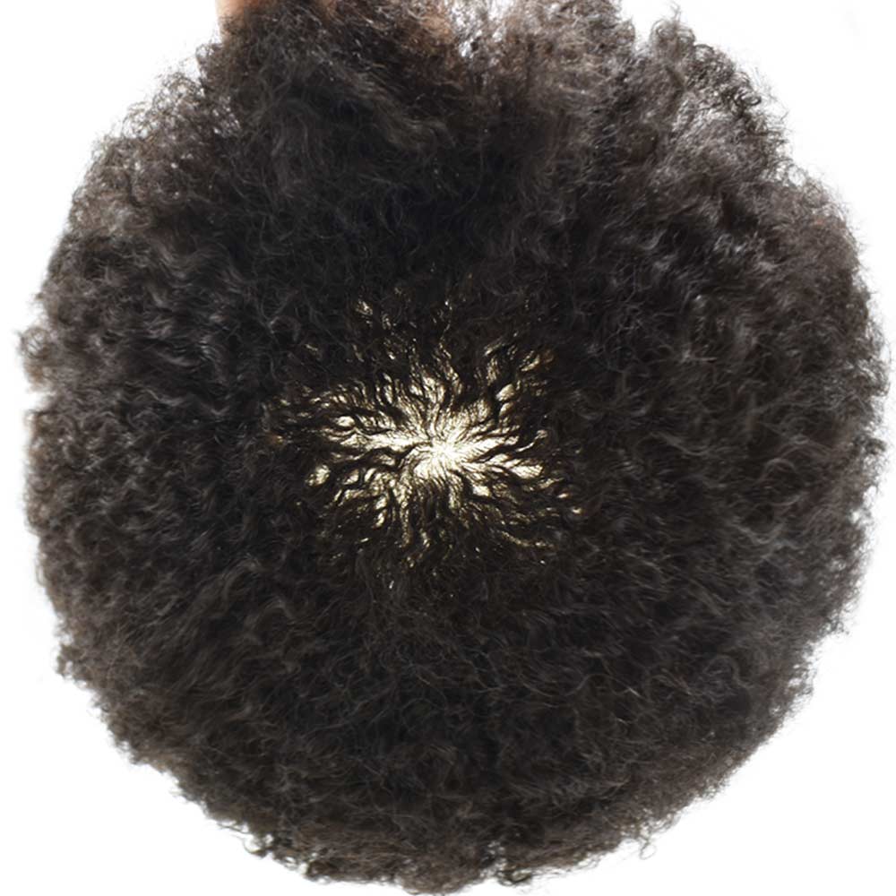 Toupeeunion Afro Hair Unit For Men Real Human Hair Toupee PU Ingection Mens Hair Piece