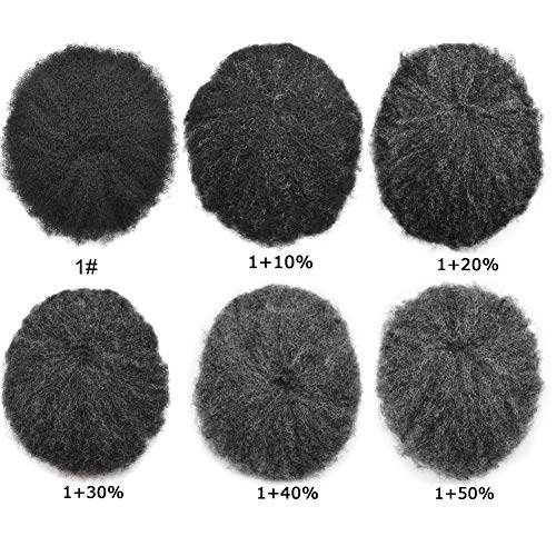 Toupeeunion Afro Toupee For Black Men Real Human Hair Poly Skin Men Wave Hair Unit Mens Hairpiece