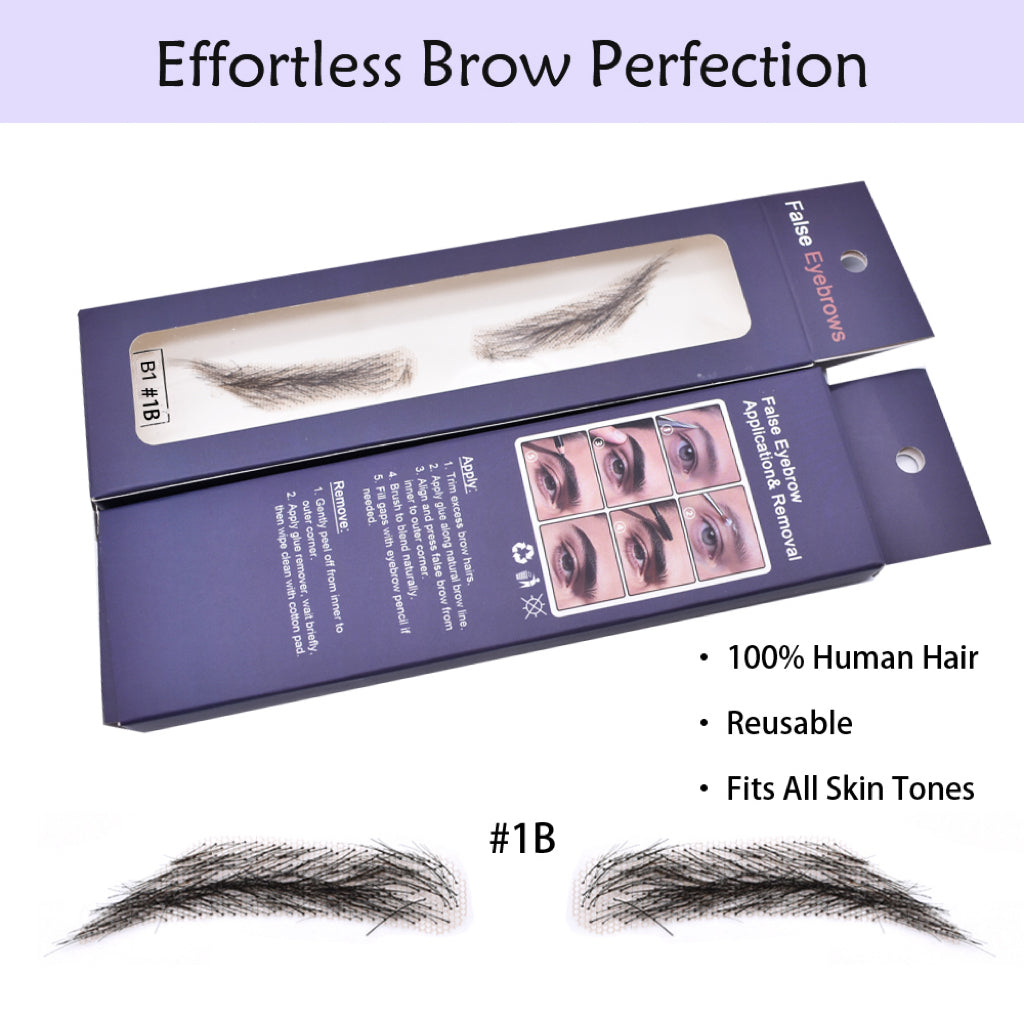 Toupeeunion Breathable Fake Eyebrows Human Hair Handmade Lace Eyebrows Natural Look False Eyebrow Hair Extensions For Men