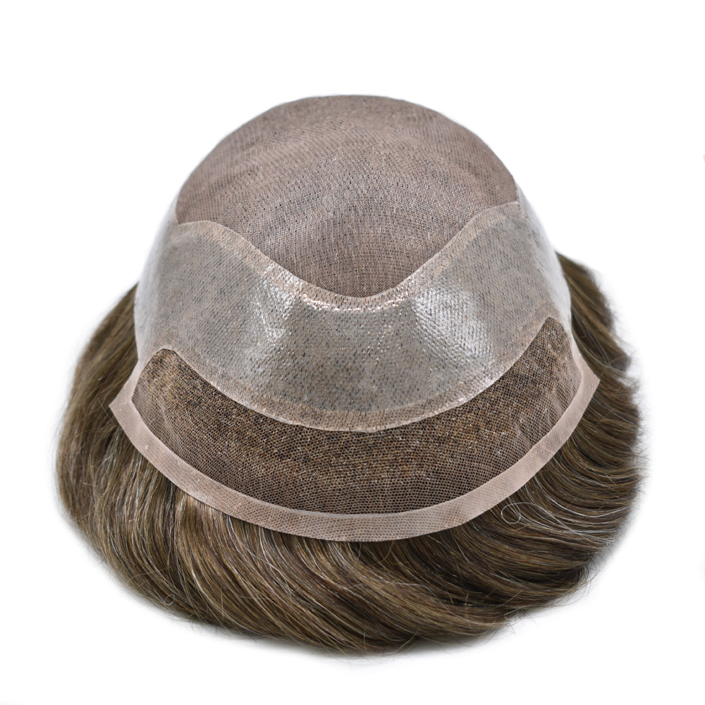 Toupeeunion Fine Monofilament Toupee Durable Hair Replacement System Lace Front Men Hair Piece Men's Toupee Natural Hairline