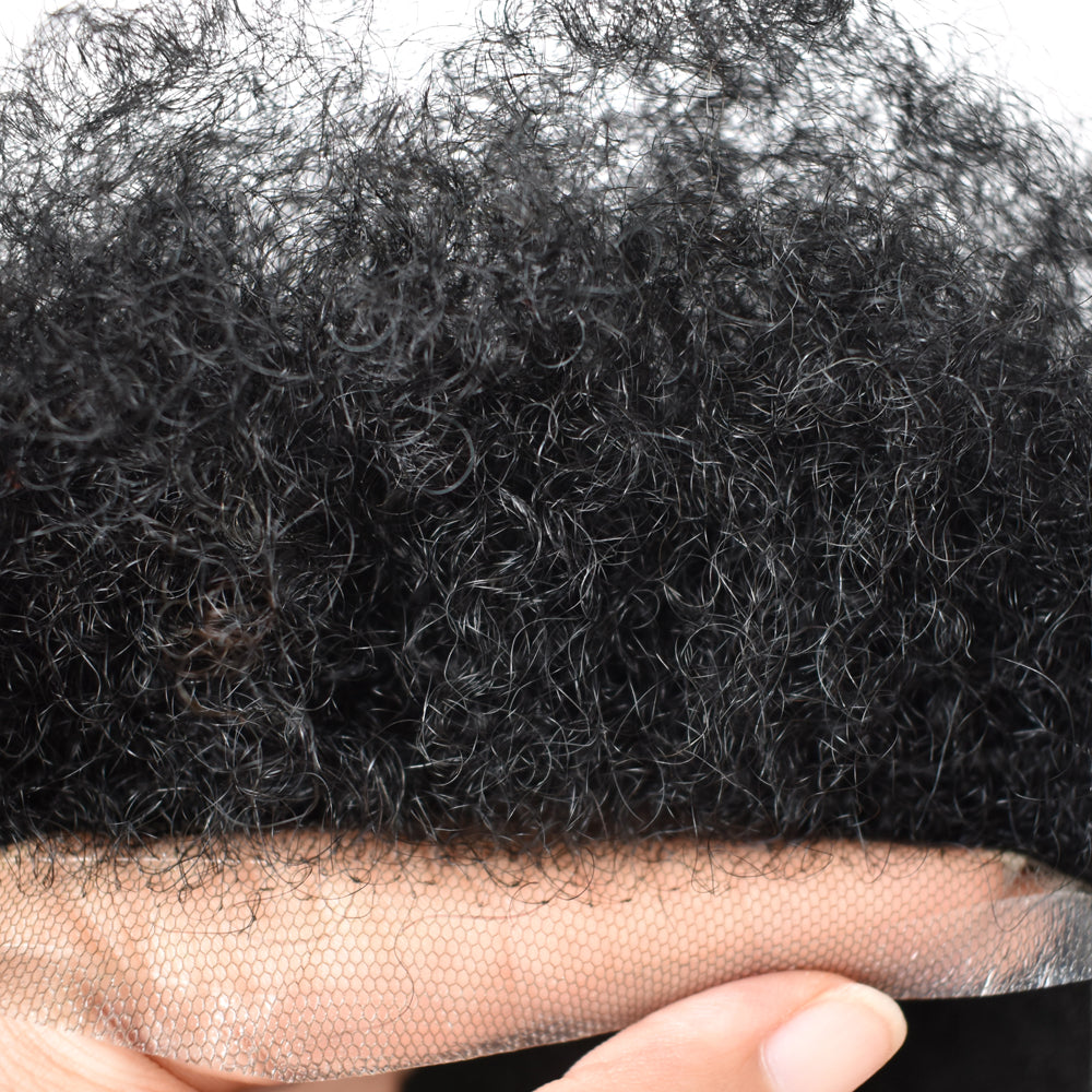 Toupeeunion Afro Toupee For Black Men Human Hair Full Lace Hair Unit Breathable Mens Hair Piece Natural Hairline
