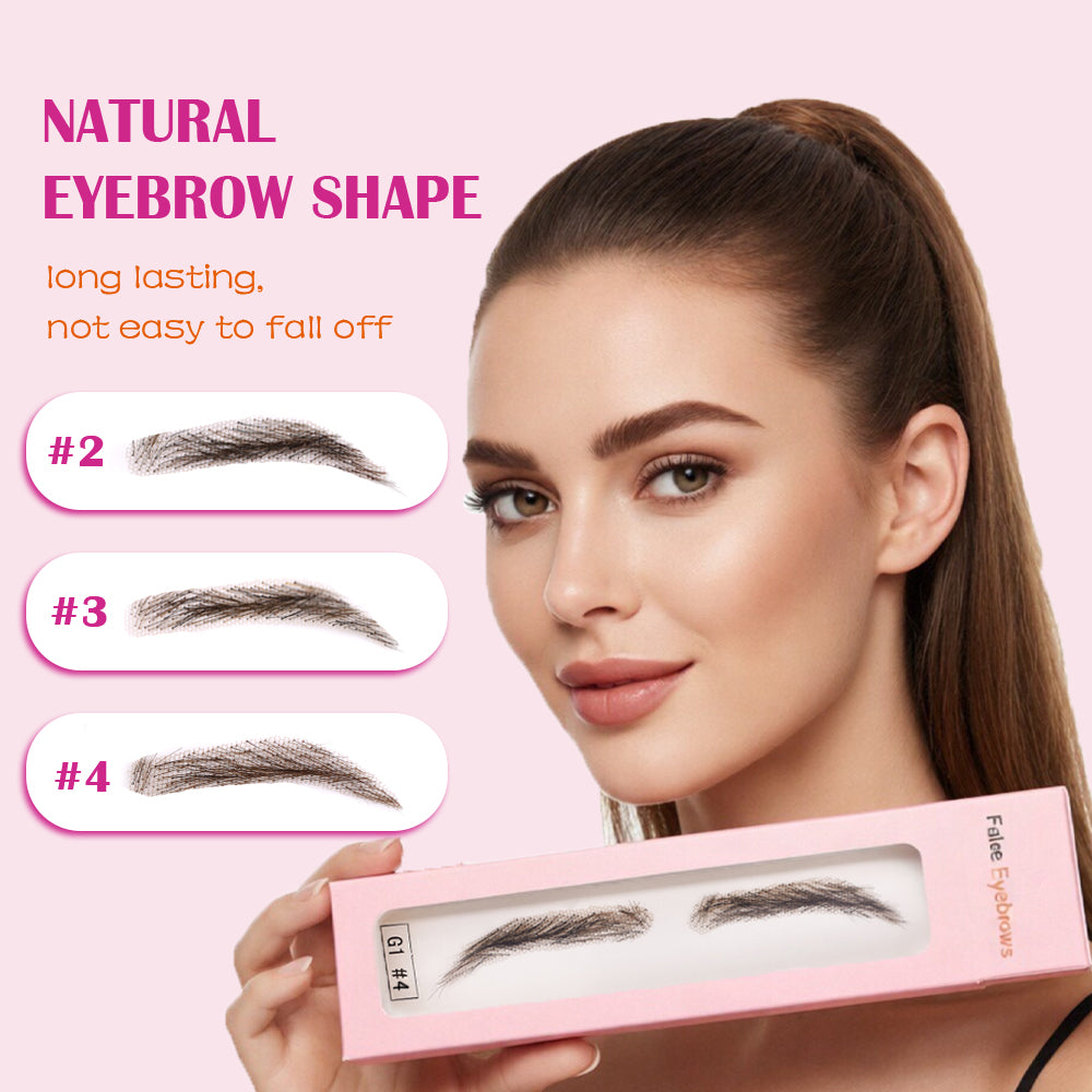 Toupeeunion Human Hair False Eyebrows For Women Handmade Full Lace Eyebrows Natural Invisible Reusable Eyebrow Extensions Breathable Realistic Fake Eyebrows 1 Pair