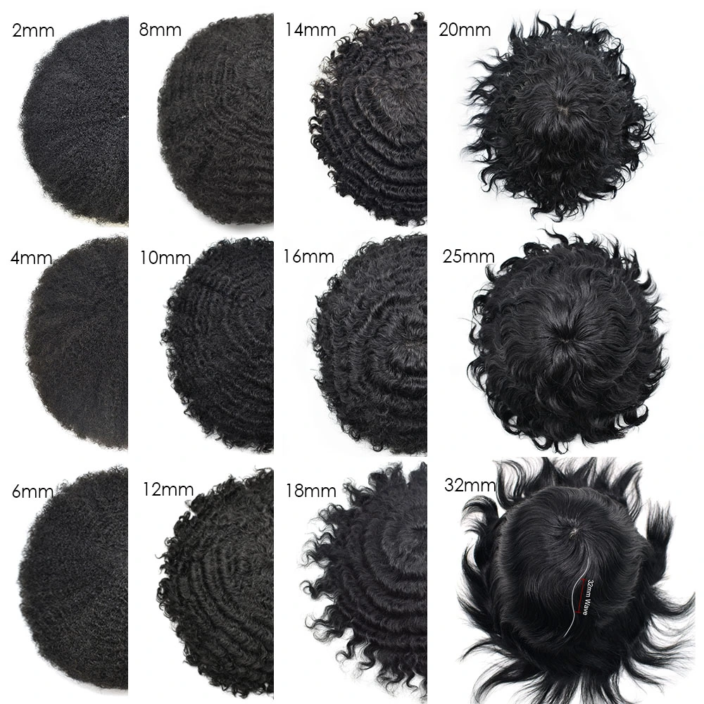 Toupeeunion Afro Hair Unit For Men Real Human Hair Toupee PU Ingection Mens Hair Piece