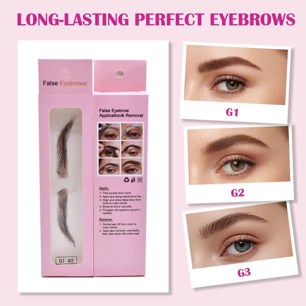 Toupeeunion Human Hair False Eyebrows For Women Handmade Full Lace Eyebrows Natural Invisible Reusable Eyebrow Extensions Breathable Realistic Fake Eyebrows 1 Pair