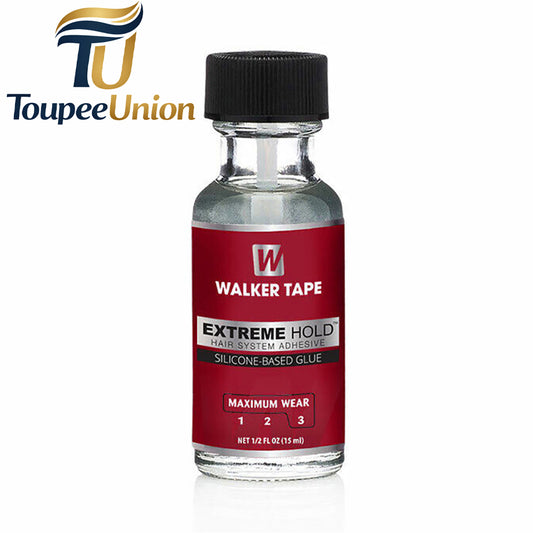 Toupeeunion Walker Tape Extreme Hold Hair System Adhesive Wig Glue 0.5 oz Waterproof Invisible Long-Lasting Toupee Glue Front Weave Wigs Extensions Active Lace Glue Super Bold Hold Lace Adhesive