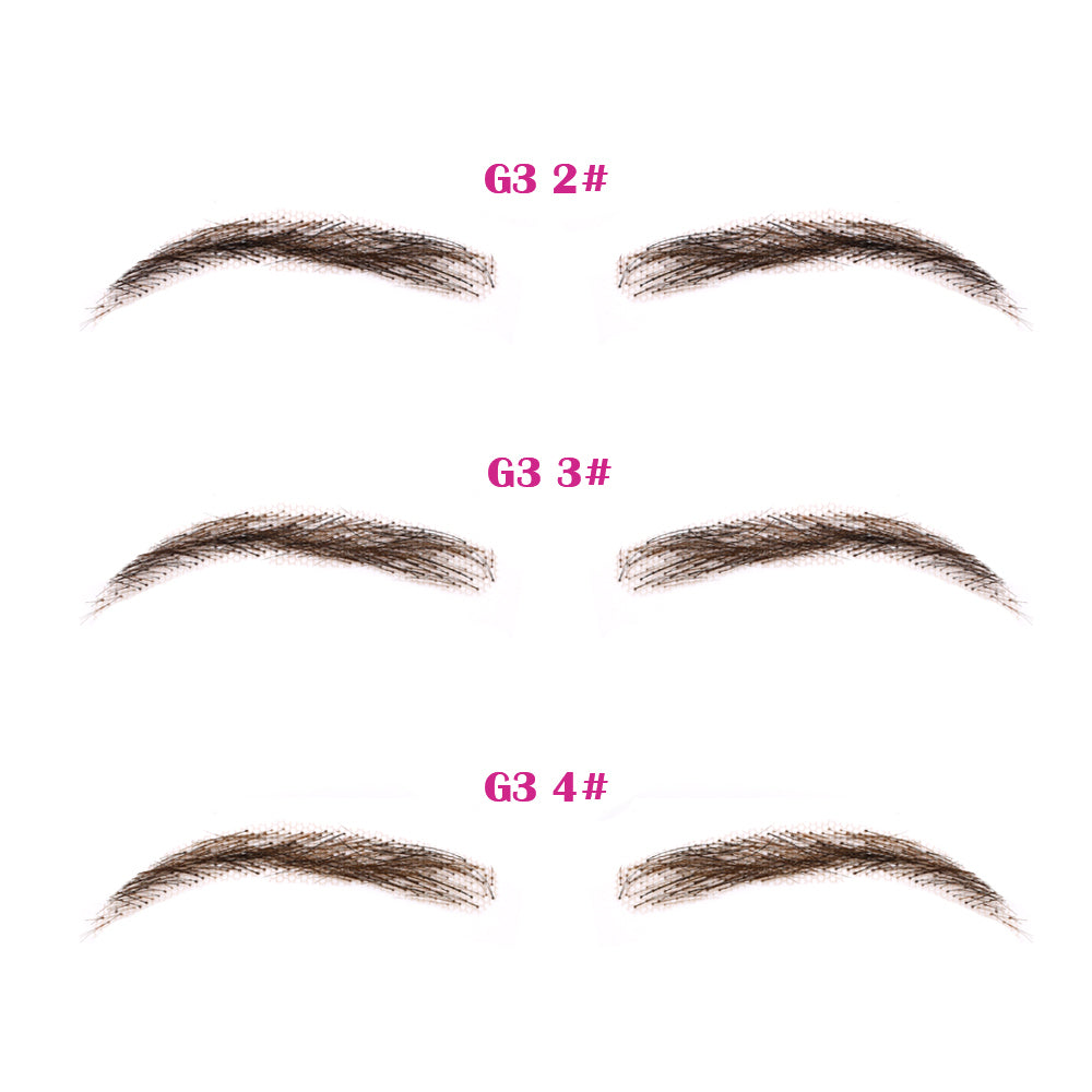 Toupeeunion Human Hair False Eyebrows For Women Handmade Full Lace Eyebrows Natural Invisible Reusable Eyebrow Extensions Breathable Realistic Fake Eyebrows 1 Pair