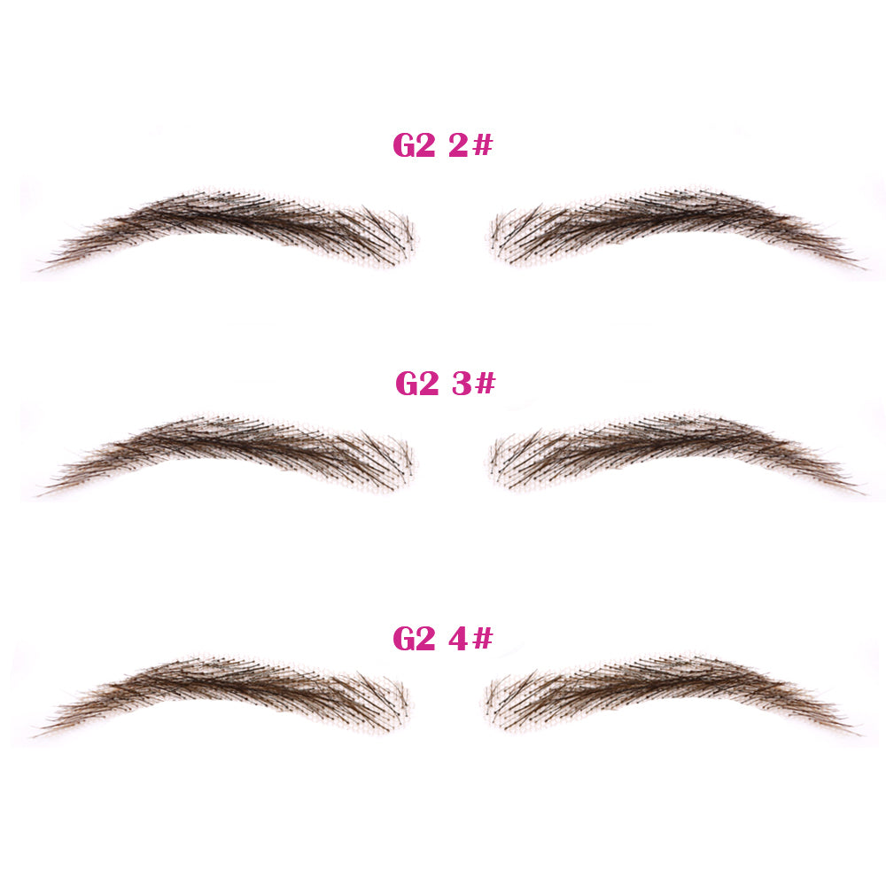 Toupeeunion Human Hair False Eyebrows For Women Handmade Full Lace Eyebrows Natural Invisible Reusable Eyebrow Extensions Breathable Realistic Fake Eyebrows 1 Pair