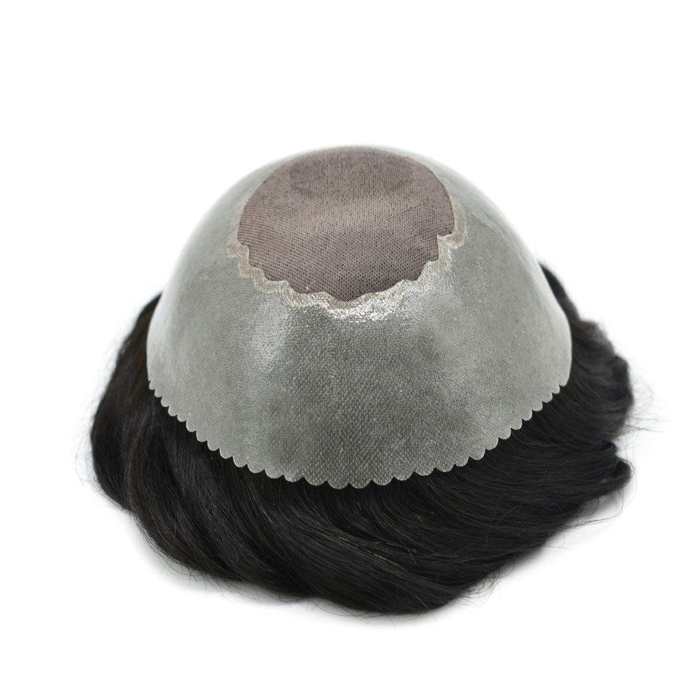 Toupeeunion Poly Toupee Remy Human Hair Durable Fine Monofilament Men's Hairpiece Hair System Natural Hairline Breathable Men Toupee