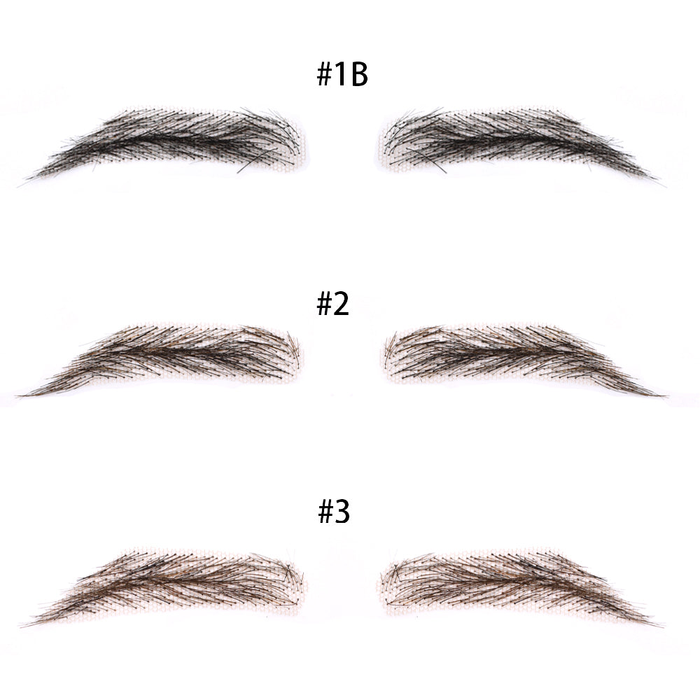 Toupeeunion Breathable Fake Eyebrows Human Hair Handmade Lace Eyebrows Natural Look False Eyebrow Hair Extensions For Men