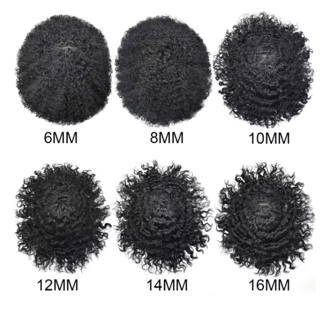 Toupeeunion Afro Hair Unit For Men Real Human Hair Toupee PU Ingection Mens Hair Piece
