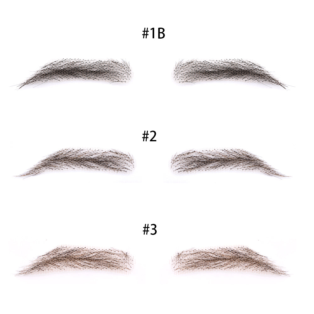 Toupeeunion Breathable Fake Eyebrows Human Hair Handmade Lace Eyebrows Natural Look False Eyebrow Hair Extensions For Men