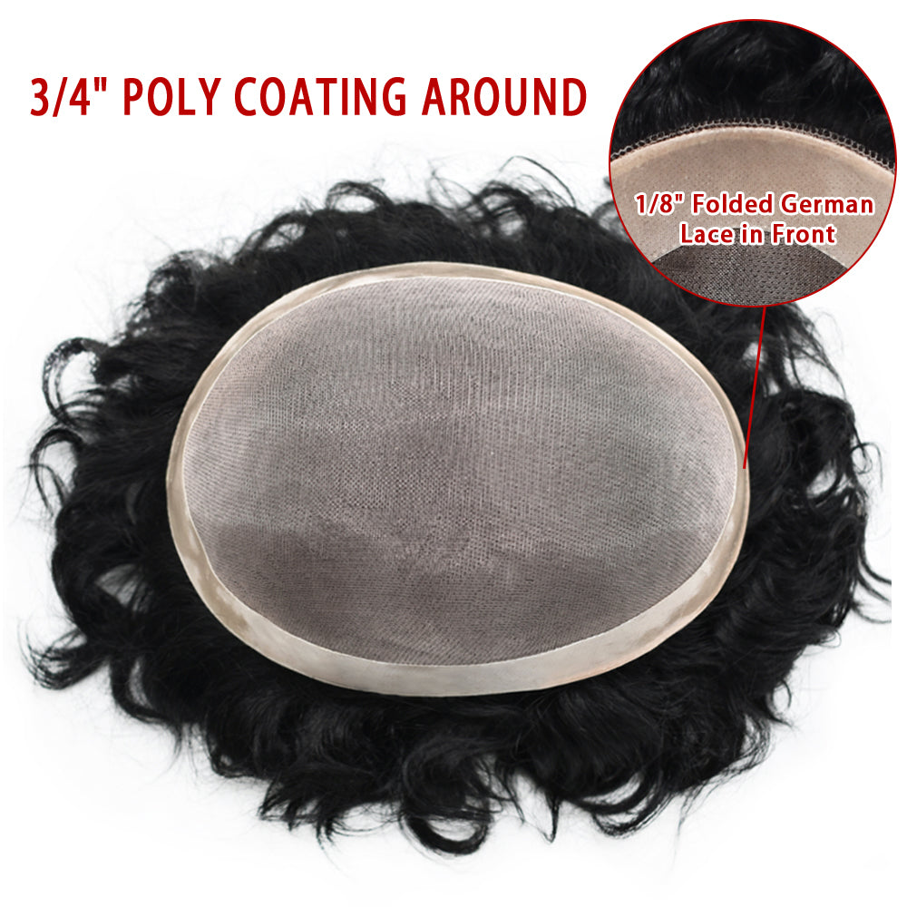 Toupeeunion Durable Afro Toupee For Men Real Human Hair Unit Breathable Mens Hair System