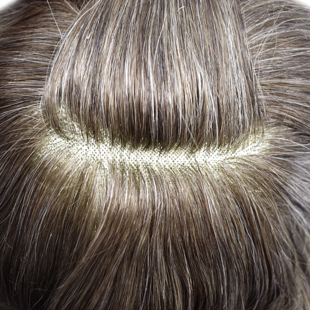 Toupeeunion Fine Monofilament Hair System Remy Human Hair Lace Front Toupee Bleached Knot Natural Hairline Breathable Men's Hair Piece
