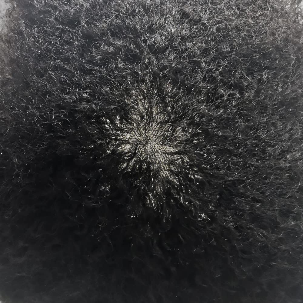 Toupeeunion Afro Hair Unit For Men Real Human Hair Toupee PU Ingection Mens Hair Piece