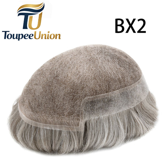 Toupeeunion Non-surgical Hair Replacement System For Men Breathable French Lace Toupee Bleached Knot Mens Hairpiece For Hair Loss
