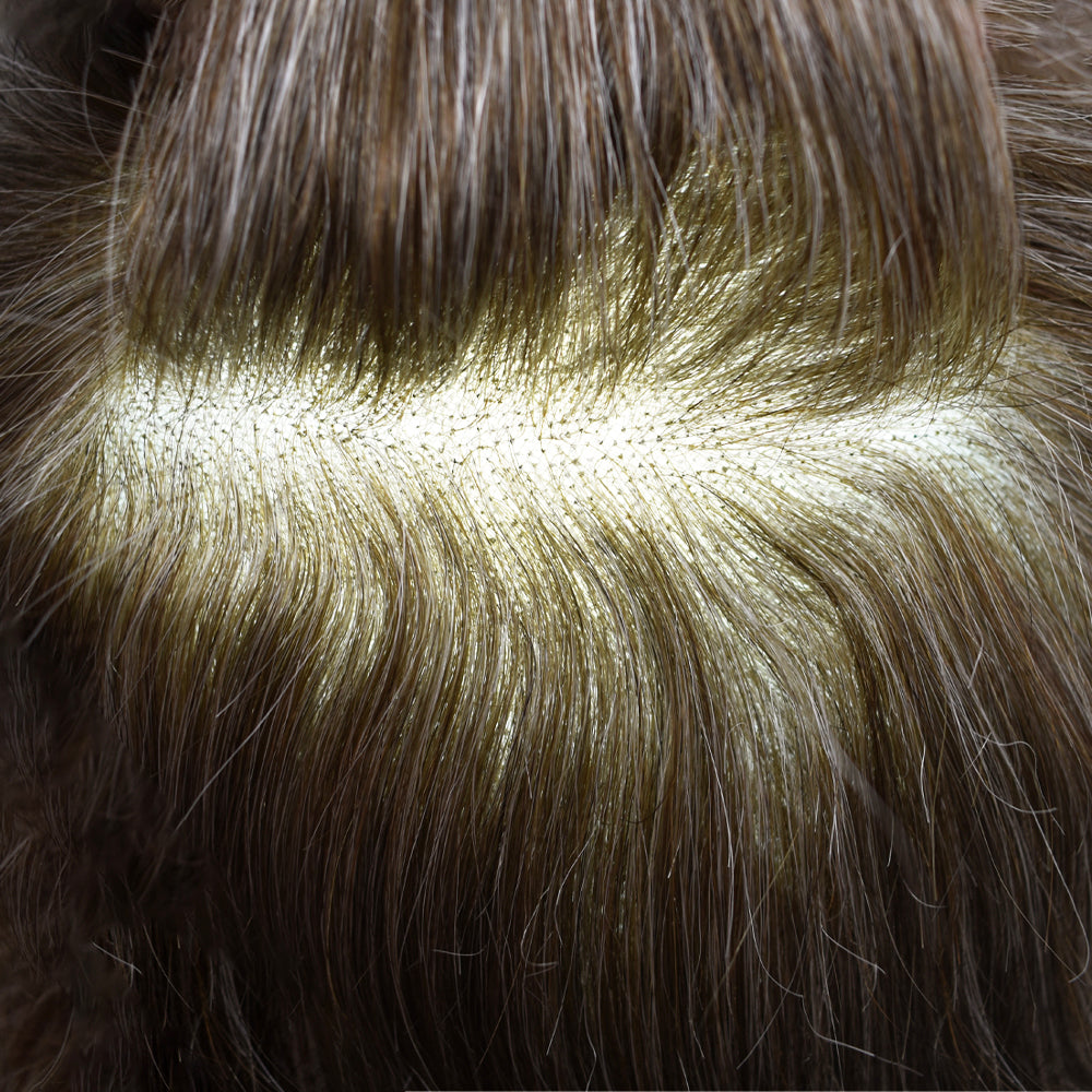 Toupeeunion Breathable Full French Lace Toupee For Men Hair System Bleached Knots Natural Hairline Mens Hair Piece