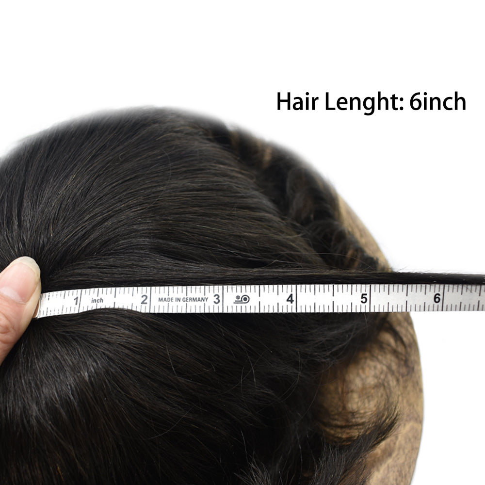 Toupeeunion French Lace Hair Replacement System PU Coating Men's Toupee Natural Hairline Men Hair Piece