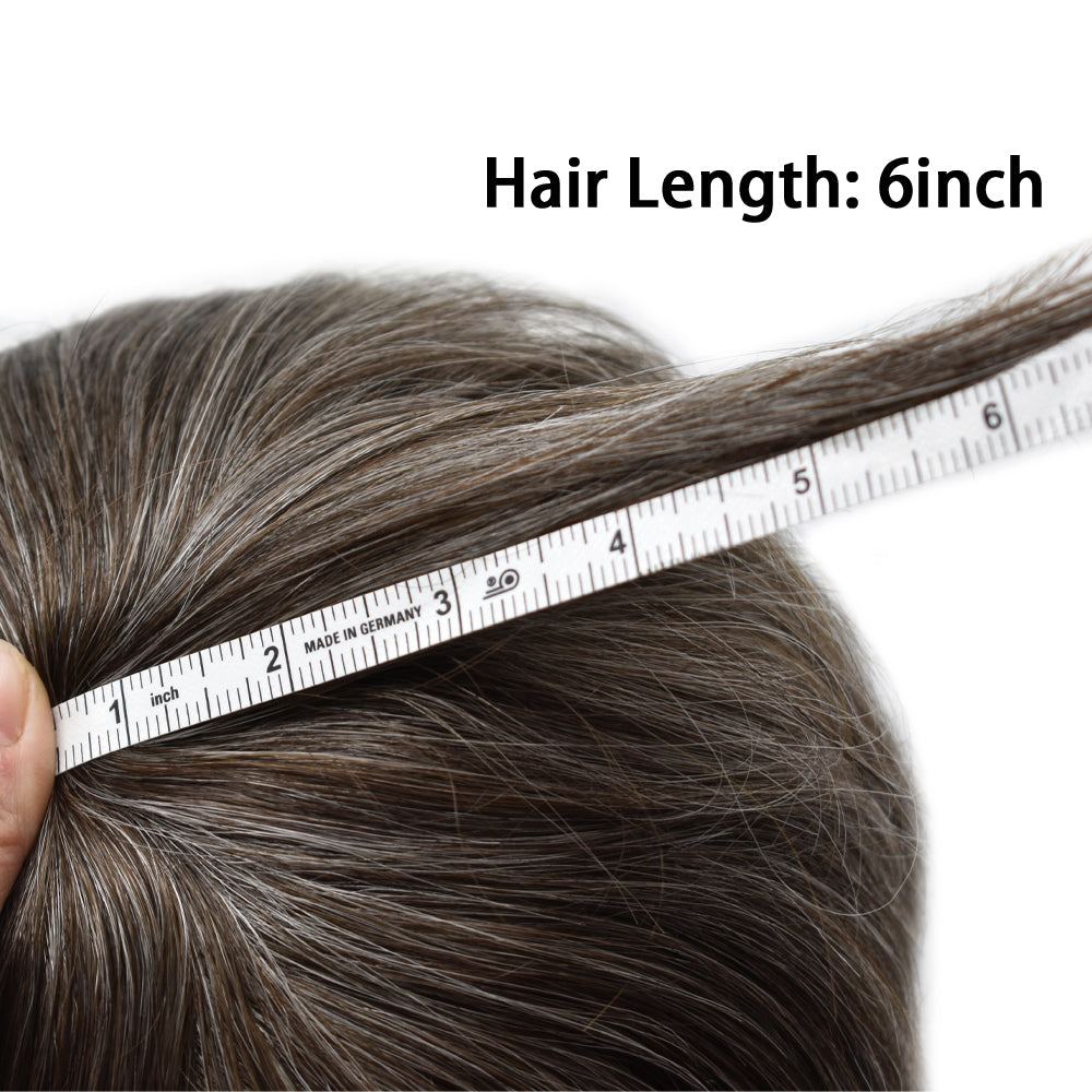 Toupeeunion 0.06mm Ultra Thin Skin Toupee For Men Remy Human Hair Replacement System V-Looped Hair Piece For Men Natural Hairline Mens Hairpiece
