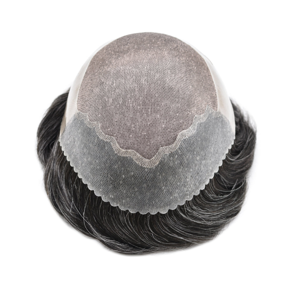 Toupeeunion Breathable Fine Monofilament Toupee PU Front Natural Hairline Hair Replacement System Men's Toupee Hair Piece For Men