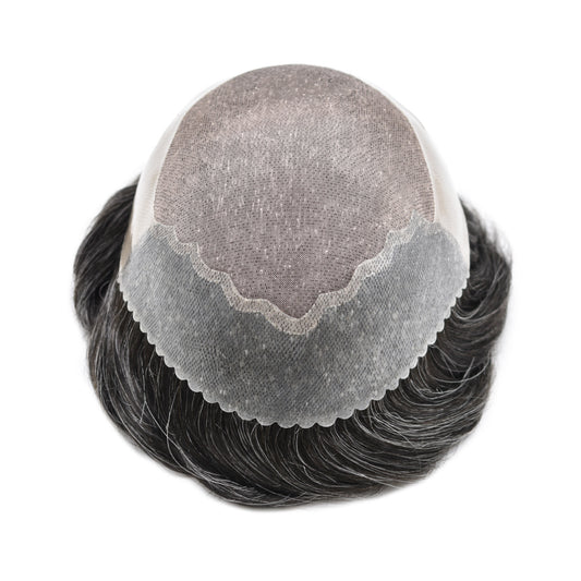 Toupeeunion Breathable Fine Monofilament Toupee PU Front Natural Hairline Hair Replacement System Men's Toupee Hair Piece For Men
