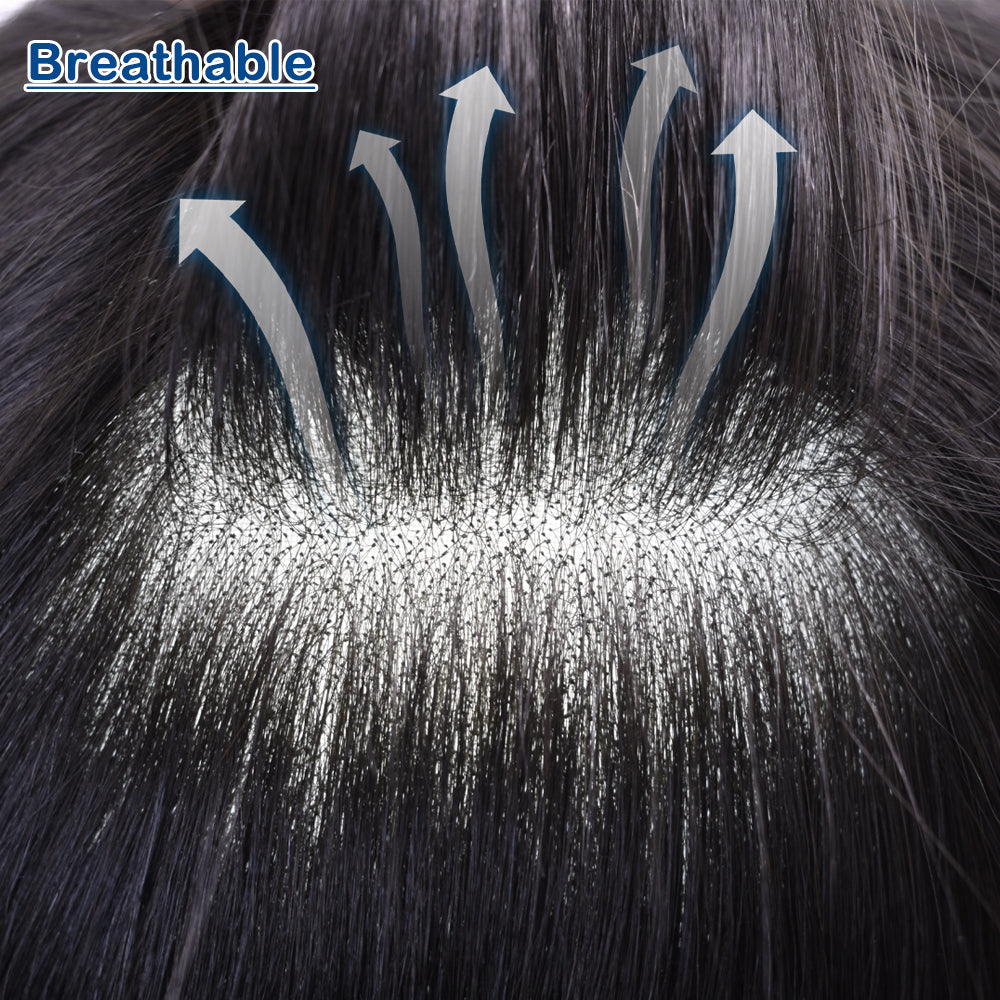 Toupeeunion Breathable Toupee For Thinning Hair Remy Human Hair System Swiss Super Welded Lace Toupee Bleached Knots Natural Hairline Mens Hairpiece