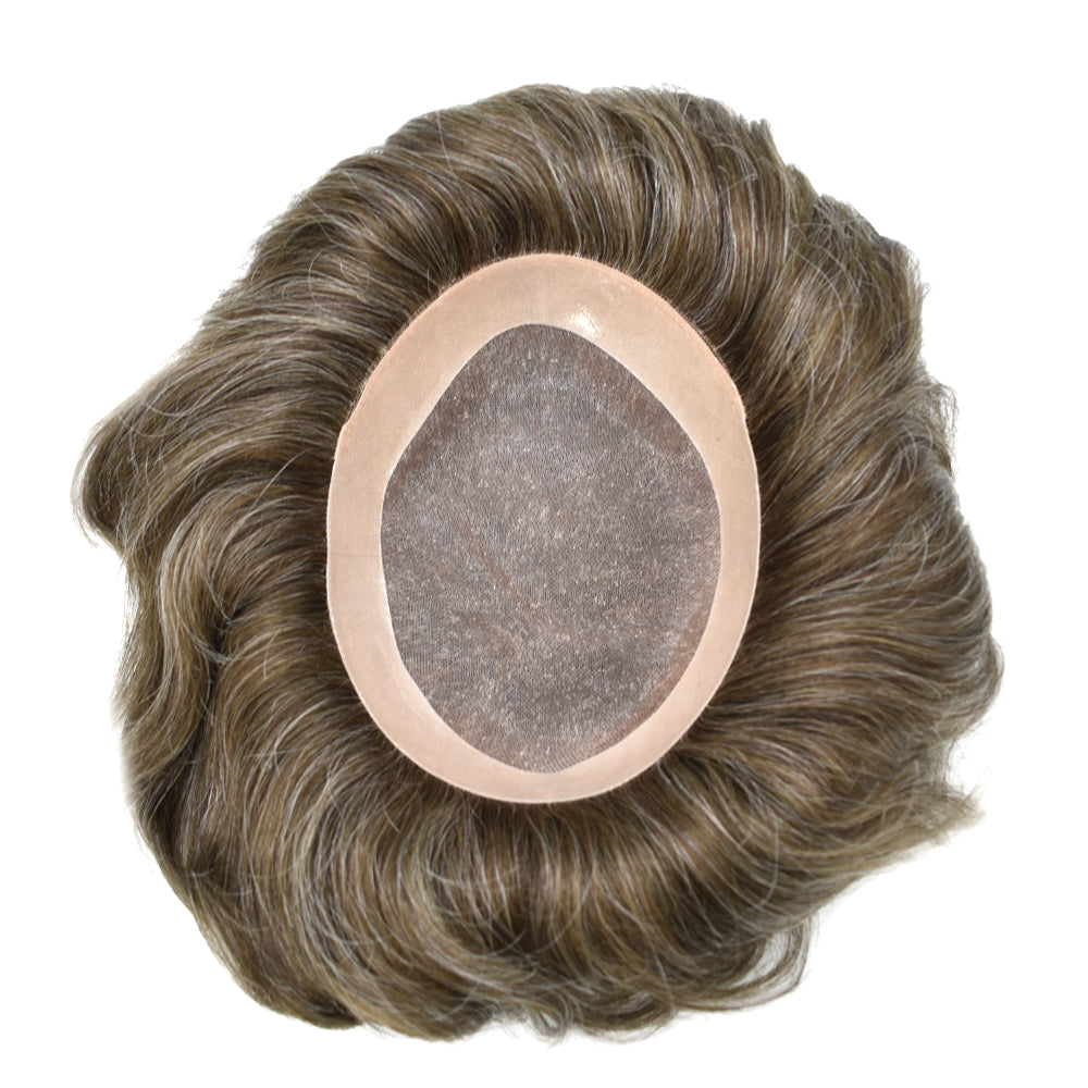 Toupeeunion Fine Monofilament Hair Replacement System PU Coating Men's Toupee Natural Hairline Men Hair Piece
