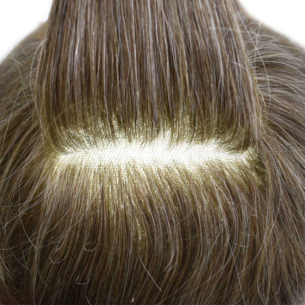 Toupeeunion Fine Monofilament Hair Replacement System PU Coating Men's Toupee Natural Hairline Men Hair Piece