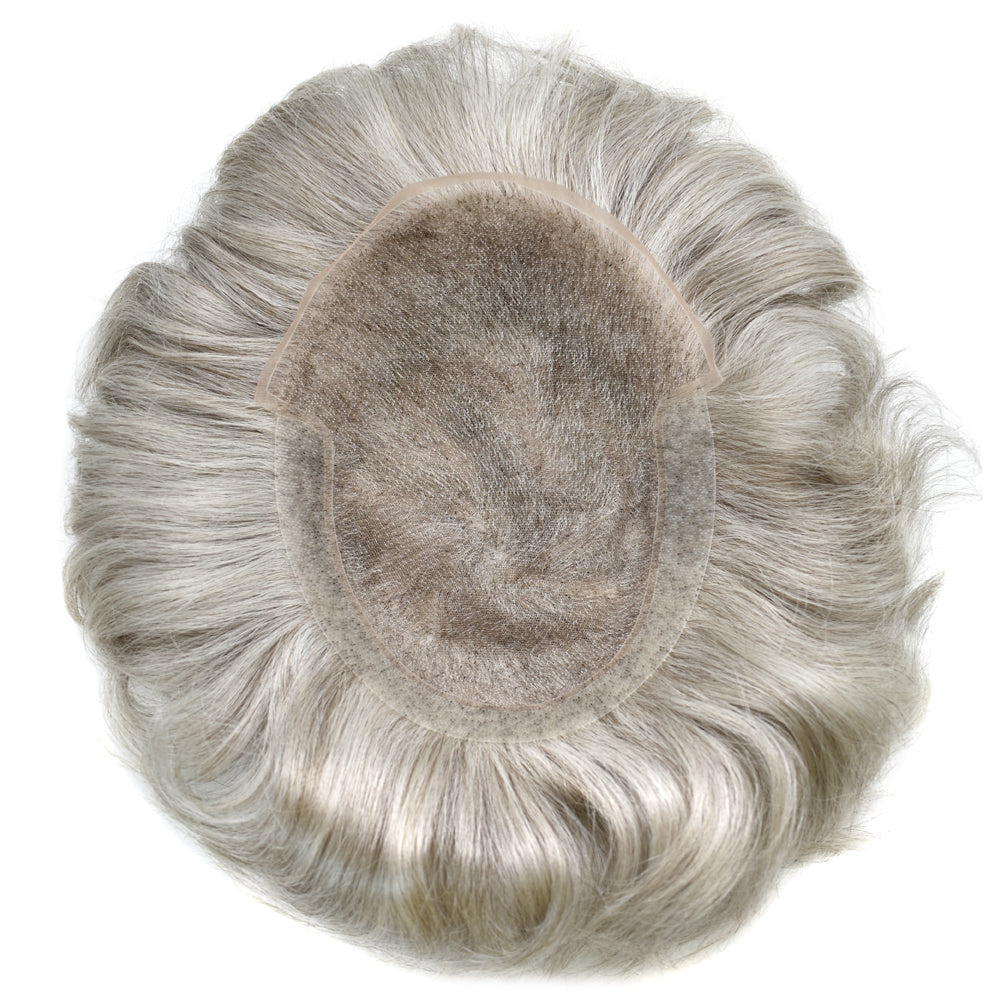 Toupeeunion Non-surgical Hair Replacement System For Men Breathable French Lace Toupee Bleached Knot Mens Hairpiece For Hair Loss