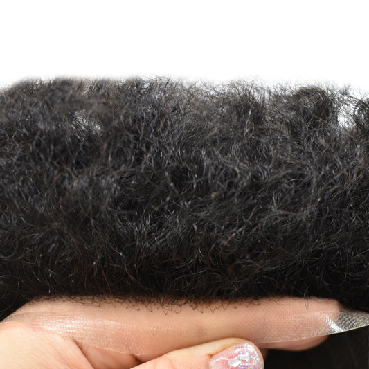 Toupeeunion Afro Toupee For Black Men Human Hair Full Lace Hair Unit Breathable Mens Hair Piece Natural Hairline