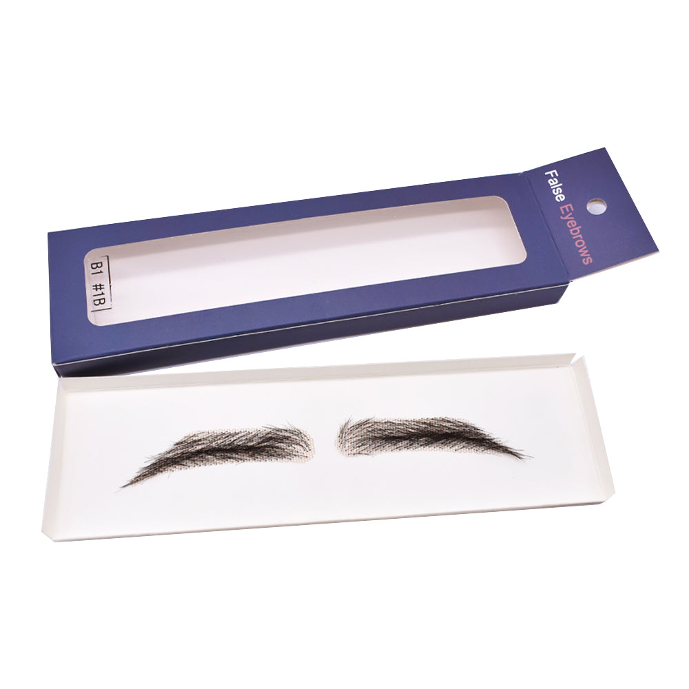 Toupeeunion Breathable Fake Eyebrows Human Hair Handmade Lace Eyebrows Natural Look False Eyebrow Hair Extensions For Men