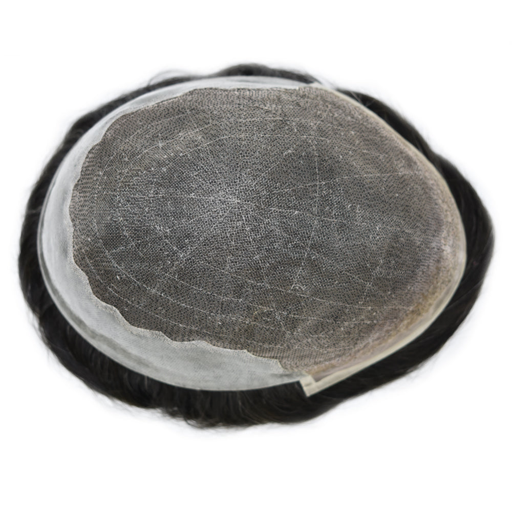Toupeeunion Breathable Toupee For Thinning Hair Remy Human Hair System Swiss Super Welded Lace Toupee Bleached Knots Natural Hairline Mens Hairpiece