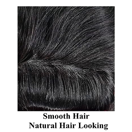 Toupeeunion Men's Toupee Remy Human Hair  Poly Injection Hair Replacement System Men Hair Piece