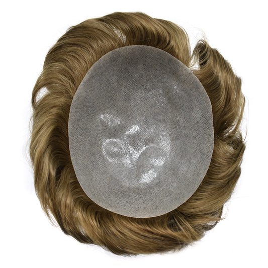 Toupeeunion 0.12mm Poly Toupee For Men Remy Human Hair Replacement System Hair Piece For Men Natural Hairline Mens Hairpiece